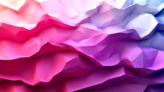 Abstract polygonal surface with vibrant colors transitions, computer-generated background