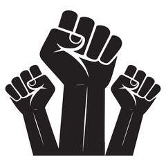 Raised fist vector illustration for protest power and solidarity movement art