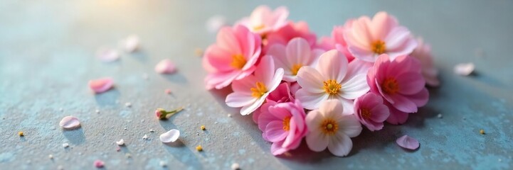 Serene Pastel Flower Heart Peaceful Floral Arrangement for Wellness and Relaxation