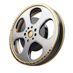 Obraz premium Close-up of a metallic film reel