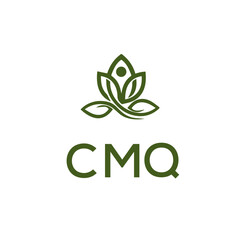 CMQ logo design on white  background.