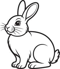 Cute rabbit sitting with long ears and whiskers animal mammal