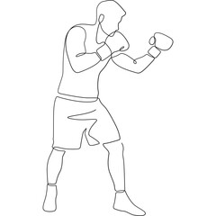 boxing line art sport
