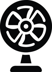 Fototapeta premium Black and white electric fan icon