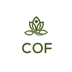 COF Letter Initial Logo Design Template Vector Illustration