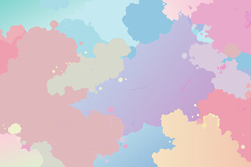 Pastel Watercolor Splashes Background with Soft Gradient and Artistic Design Elements