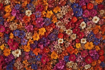 A vibrant collection of dried flowers, various colors and textures , wallpaper, art, design element
