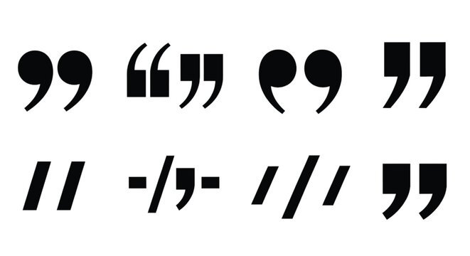 Collection of Quotation Marks and Punctuation Symbols for Text and Typography