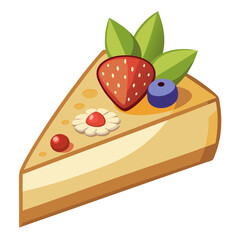 cake with strawberries vector white background