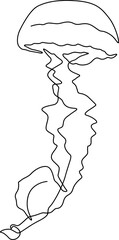 jellyfish line art logo one line