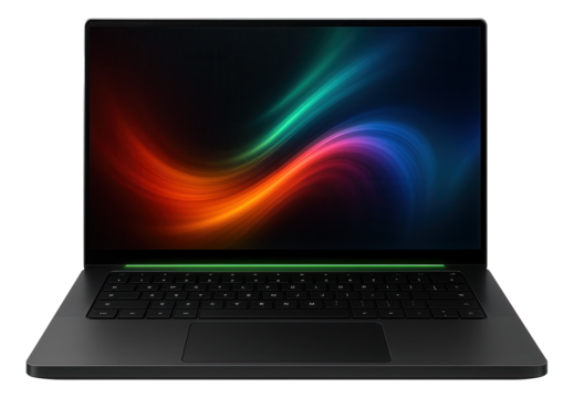 Gaming laptop with an edge-to-edge display and a minimalist design for a modern aesthetic