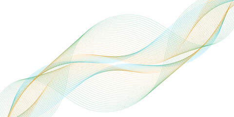 Abstract wave element for design. Digital frequency track equalizer. Stylized line art background. Vector illustration. Wave with lines created using blend tool. Curved wavy line, smooth stripe.