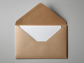 Minimalist Report Card Envelope with Formal Document Peeking Out on Neutral Background for Educational Assessment and School Communication