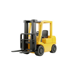 Fototapeta premium Industrial Yellow Forklift for Cargo Handling and Transportation