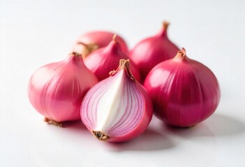 Fresh Purple Onions with Green Shoots