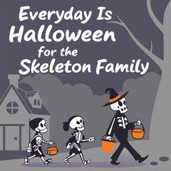 Vintage cartoon vector illustration poster design of a Halloween party invitation card with a fun pumpkin, people, and animal silhouettes