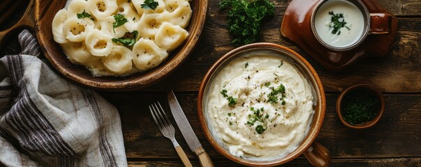 Traditional Slovak Cheese Dish with Rolled Pancakes.