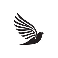 Obraz premium Silhouette of a bird wing icon. Vector logo shape.