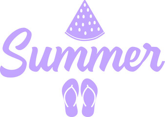 Summer typography clip art design on plain white transparent isolated background for sign, decal, card, shirt, hoodie, sweatshirt, apparel, tag, mug, icon, poster or badge