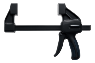 Quick-release bar clamp with a wide jaw opening for clamping large sections in a construction environment.