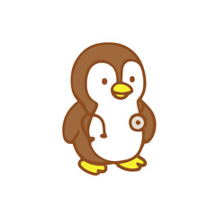 Cute cartoon penguin doctor with a stethoscope ready to help