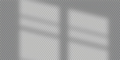 Realistic shadow overlay of window frame light, natural soft window shadows isolated on transparent background for photo mockups, design, and presentations
