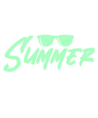 Summer typography clip art design on plain white transparent isolated background for sign, decal, card, shirt, hoodie, sweatshirt, apparel, tag, mug, icon, poster or badge