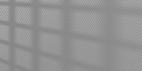 Realistic shadow overlay of window frame light, natural soft window shadows isolated on transparent background for photo mockups, design, and presentations