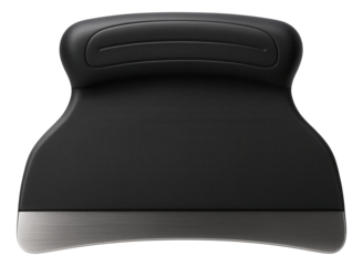 Nylon body filler applicator with a curved edge for detailed work on vehicle contours.