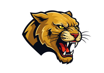 Fierce Wildcat Mascot Logo | Roaring Golden Cat Vector Illustration | Sports Team Emblem, Angry Predator Face Art for Apparel, Branding & Stickers

