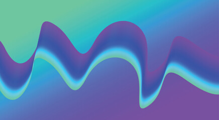 Abstract Blend Wavy Curved Background Blue Cyan Gradient Design Vector Illustration