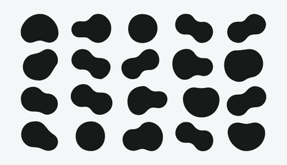 Black organic shapes on white background abstract amorphous