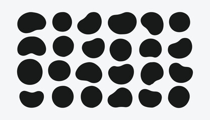 Black organic shapes on a light grey background abstract blobs