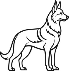 dog outline  vector illustration on white background