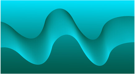 Abstract Blend Wavy Curved Background Blue Cyan Design Vector Illustration