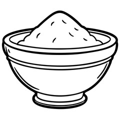 Simple Holi Bowl Vector Line Art