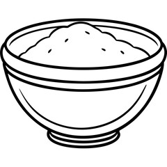 Simple Holi Bowl Vector Line Art