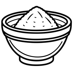 Simple Holi Bowl Vector Line Art