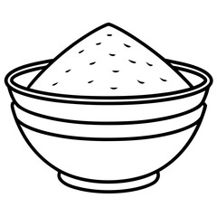 Simple Holi Bowl Vector Line Art