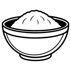 Simple Holi Bowl Vector Line Art