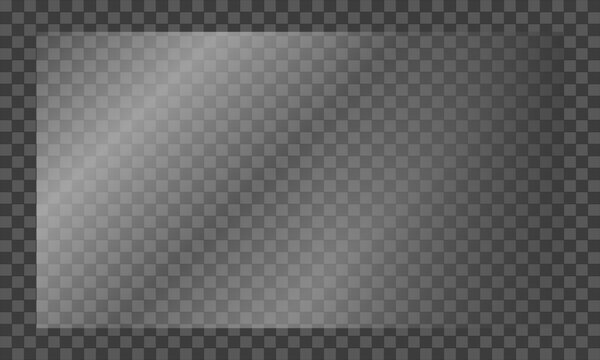 Clear, shiny acrylic sheet. Transparent plastic panel. Realistic glare and reflection on a see-through surface. Ideal for showcasing objects or designs.