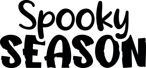 Spooky Season. Halloween party lettering logo phrase. Black design element. Vector font illustration.