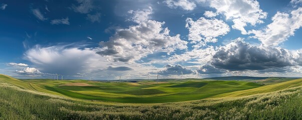 Vast Wind Farm Under Dramatic Sky

.