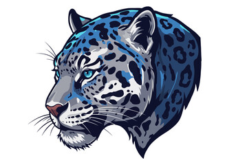 Blue Leopard Head Vector Logo | Stylish Spotted Big Cat Mascot Art | Jungle Predator Illustration for Sports, Gaming, Apparel, and Brand Identity

