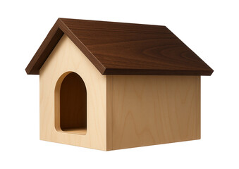 Wooden cat house with a slanted roof and small entrance, suitable for a cottage garden where felines can explore.