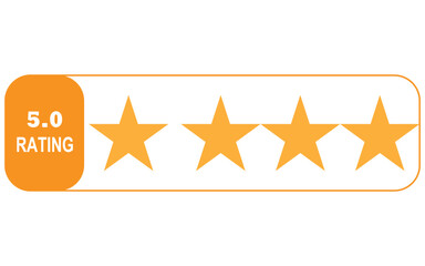 Five Star Rating Orange Gold Stars Feedback Review Appraisal Excellent five stars