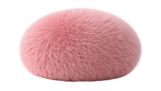 Pink Furry Ball 3D Render, Sphere Shape, Isolated on Transparent Background, Fluffy, Texture, Pink - Powered by Adobe