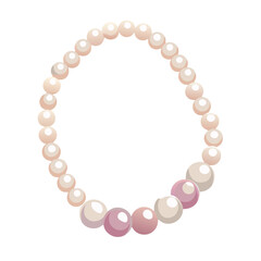 A circular pearl necklace featuring cream and blush-toned beads with lustrous highlights, arranged in an elegant loop