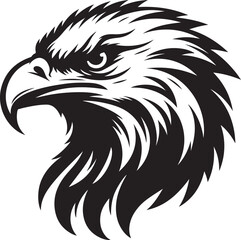 a silhouette eagle face vector