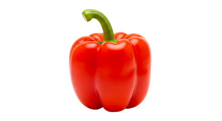 Fresh red bell pepper, healthy vegetable for cooking and recipes, isolated on transparent background